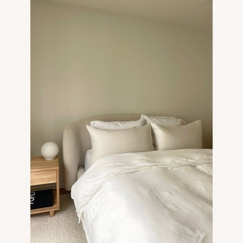 Used Article White Boucle Queen Bed for sale on AptDeco