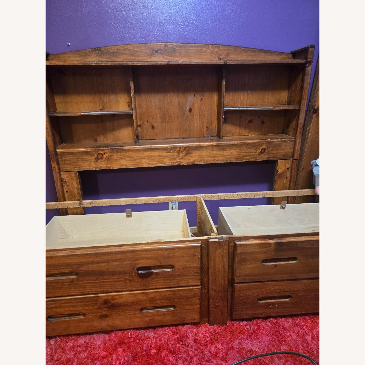 Natural Wood Full Bed - image-1