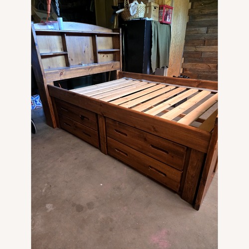 Used Natural Wood Full Bed for sale on AptDeco