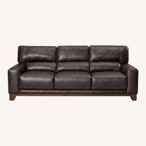 Used Macy's Black Leather Sofa for sale on AptDeco