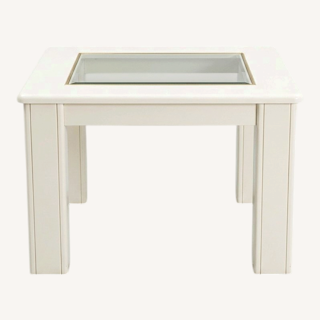 Image of Real Wood Italian Side End Coffee Mirror Top