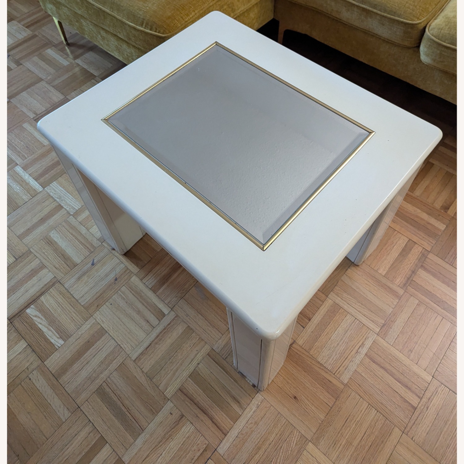 Real Wood Italian Side End Coffee Mirror Top - image-2