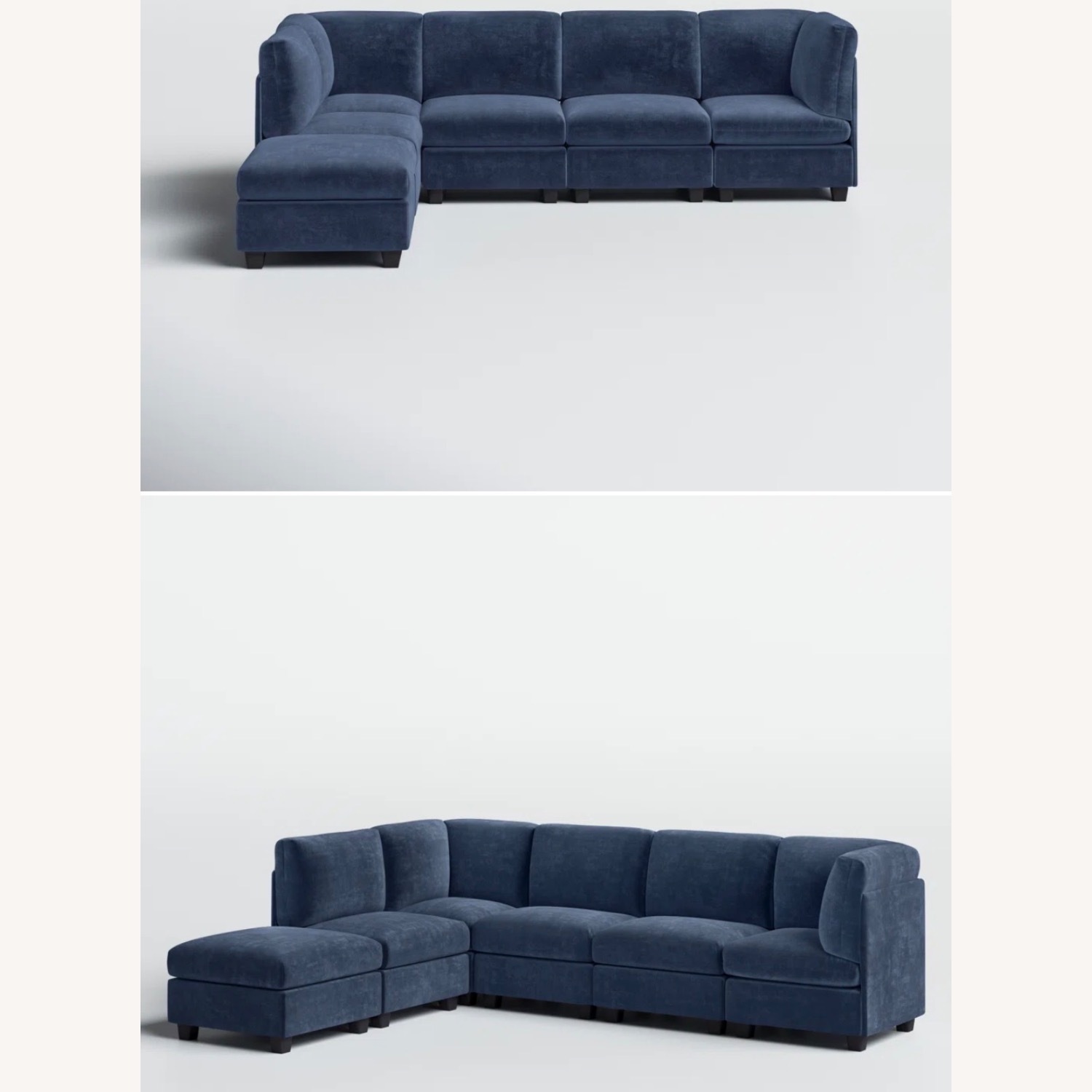 Mercury Row Blue Fabric 3+ Seater Sofa - image-3