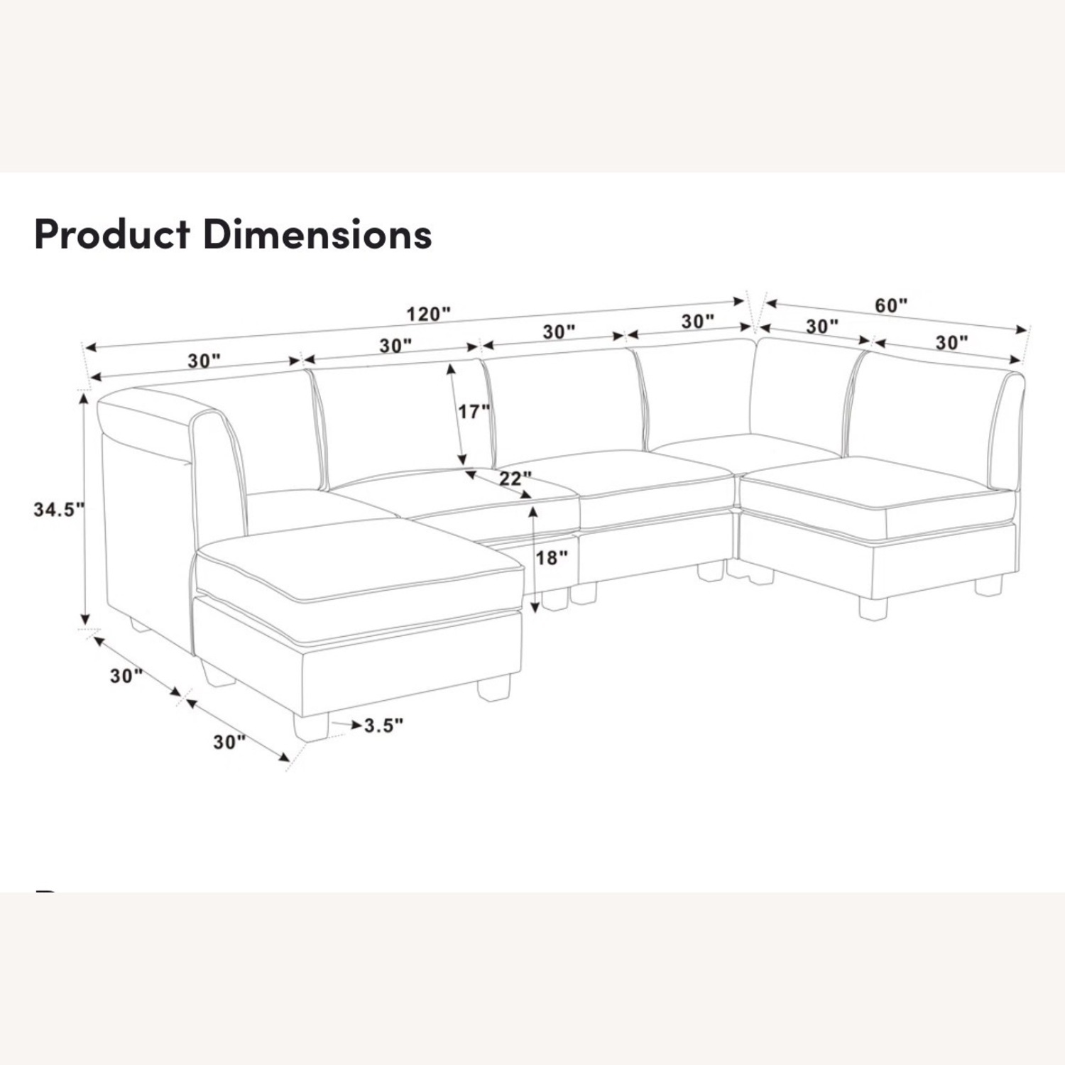 Mercury Row Blue Fabric 3+ Seater Sofa - image-5