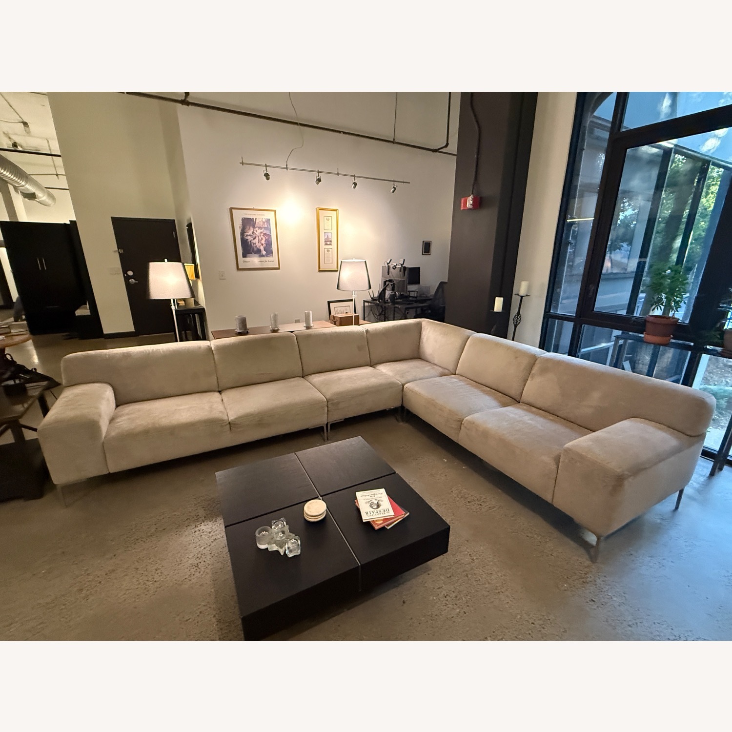 Light Gray Fabric 3+ Piece Sectional - image-2