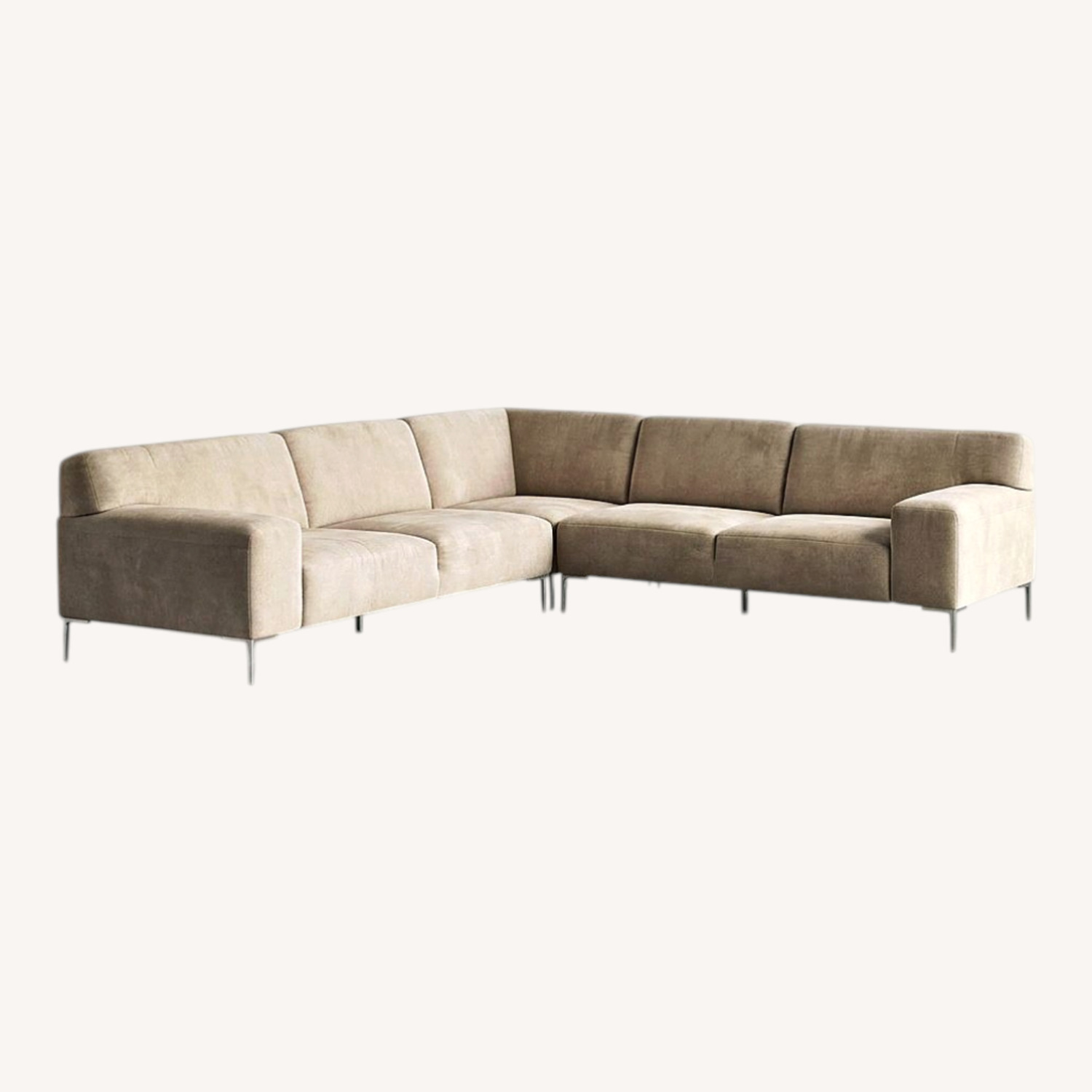 Light Gray Fabric 3+ Piece Sectional - image-4