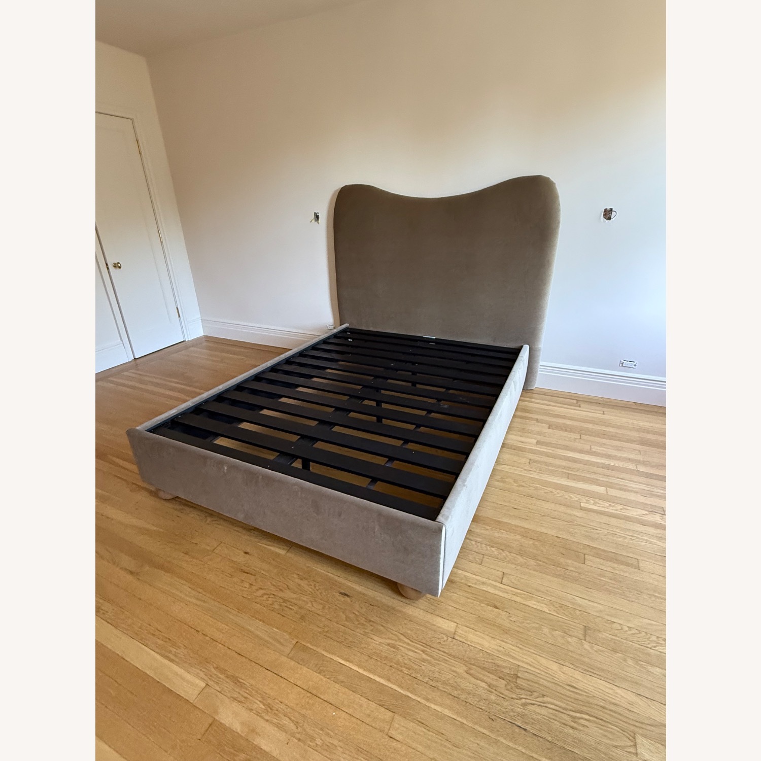 Lemieux Et Cie Light Brown Velvet Queen Bed - image-1
