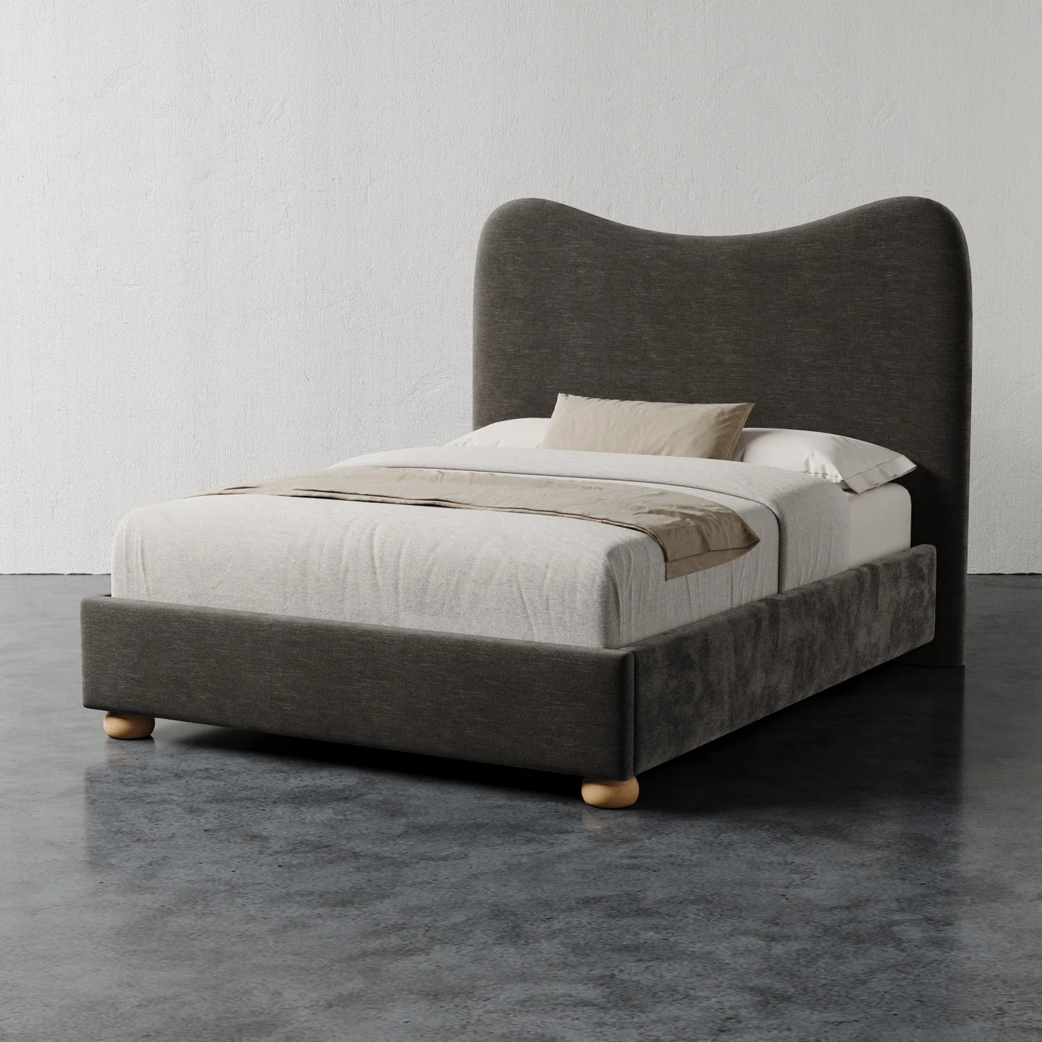 Lemieux Et Cie Light Brown Velvet Queen Bed - image-6