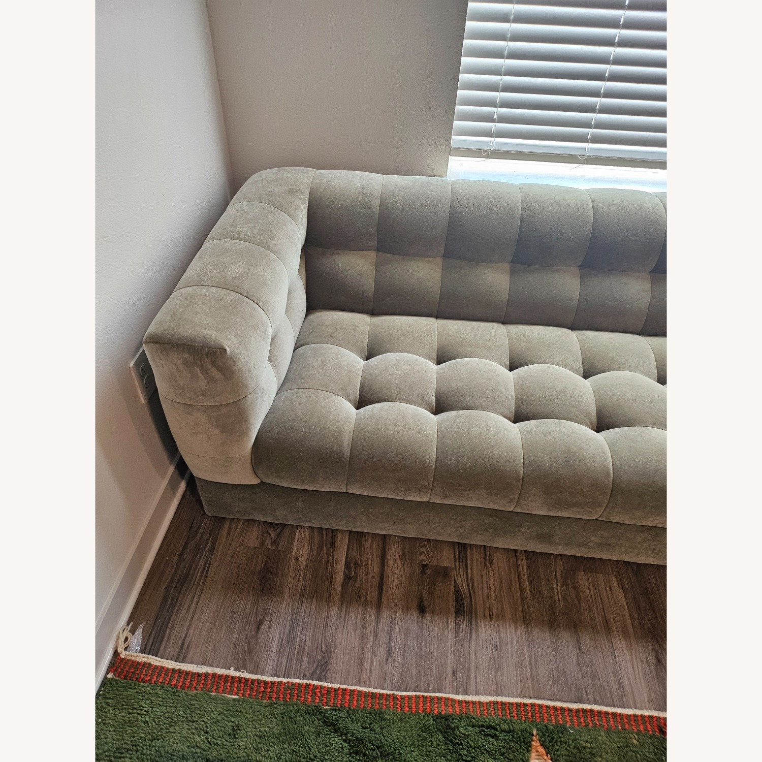 Crate & Barrel Chiltern Green Velvet 3+ Seater Sofa - image-4