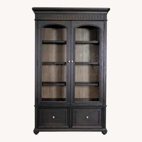 Used Raymour & Flanigan Regency Black Wood Bookcase for sale on AptDeco