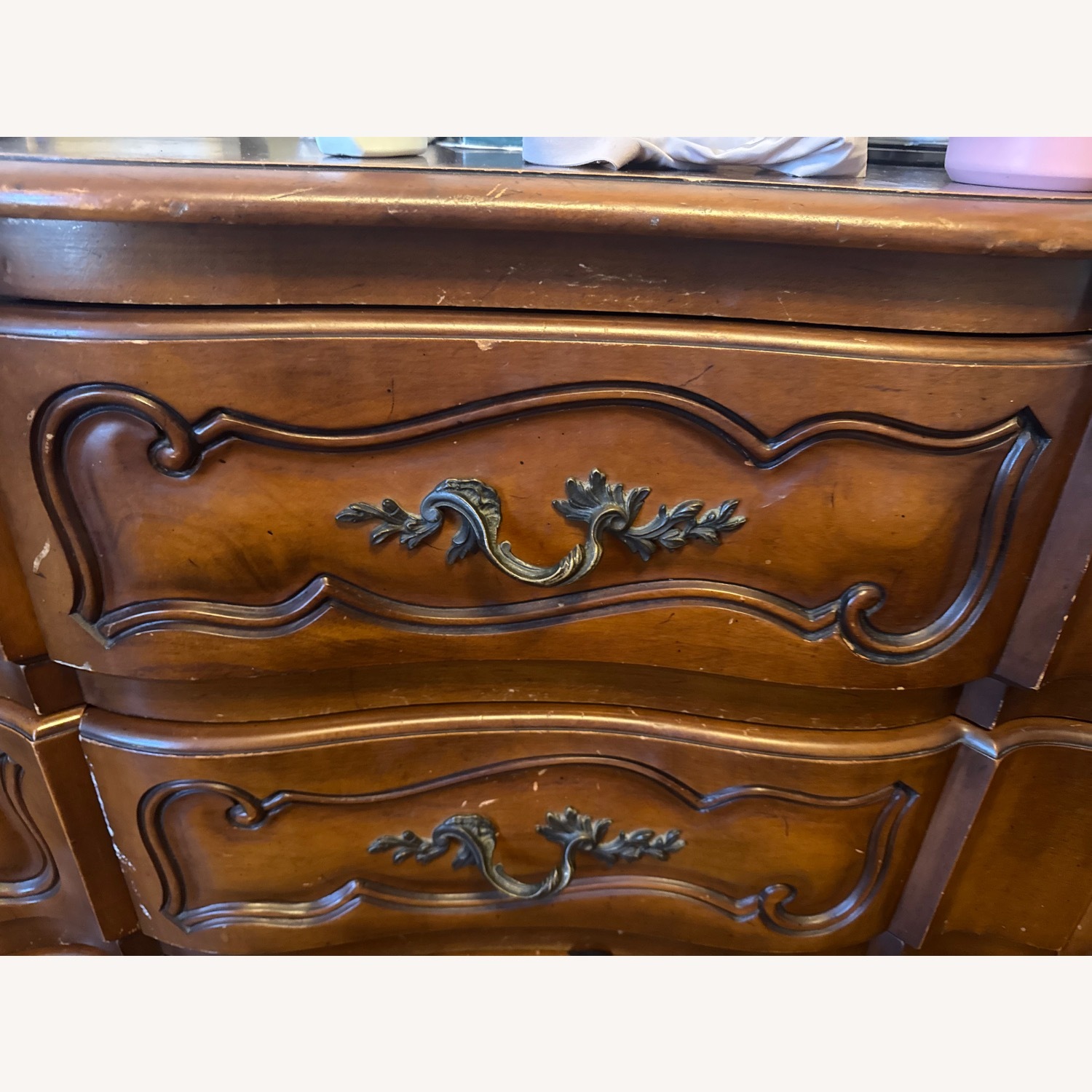 Vintage/Antique Dark Brown Wood Dresser - image-4
