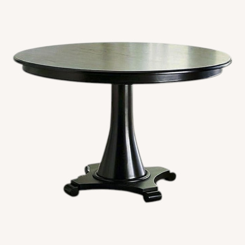 Used 47 “ Ballard Pedestal With Glass Overlay Table for sale on AptDeco