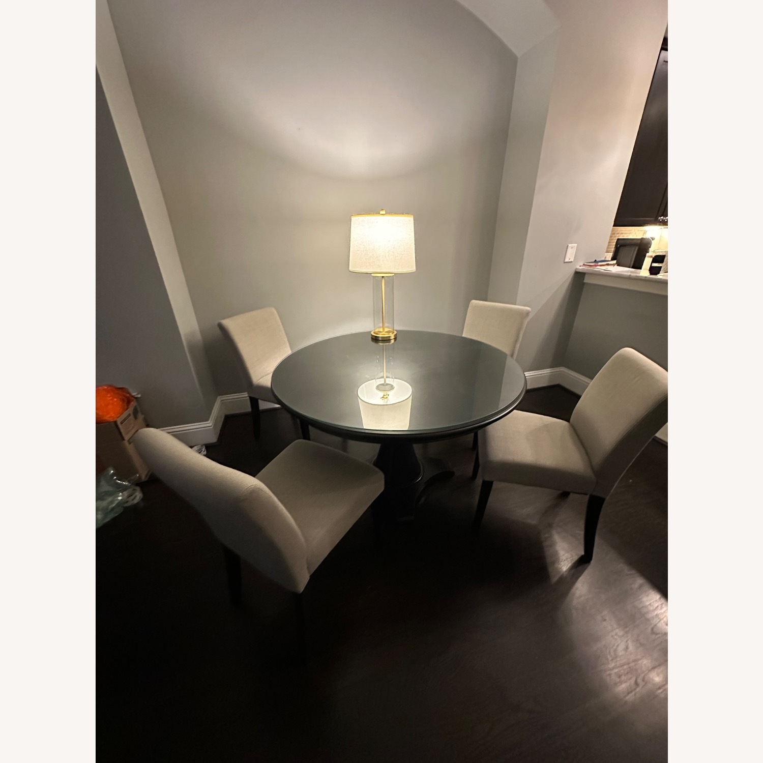 47 “ Ballard Pedestal With Glass Overlay Table - image-2