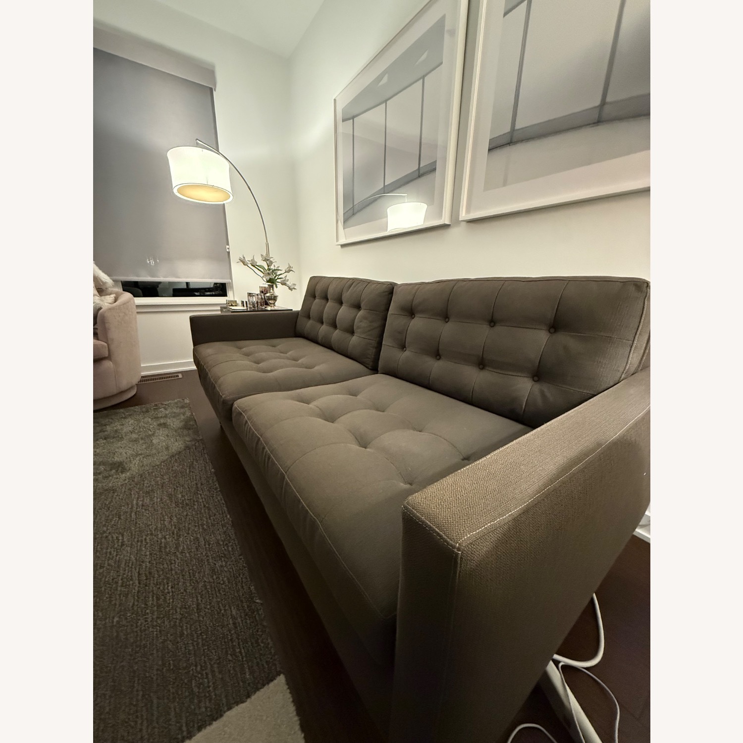 Crate & Barrel Petrie Dark Gray 2 Seater Sofa - image-3