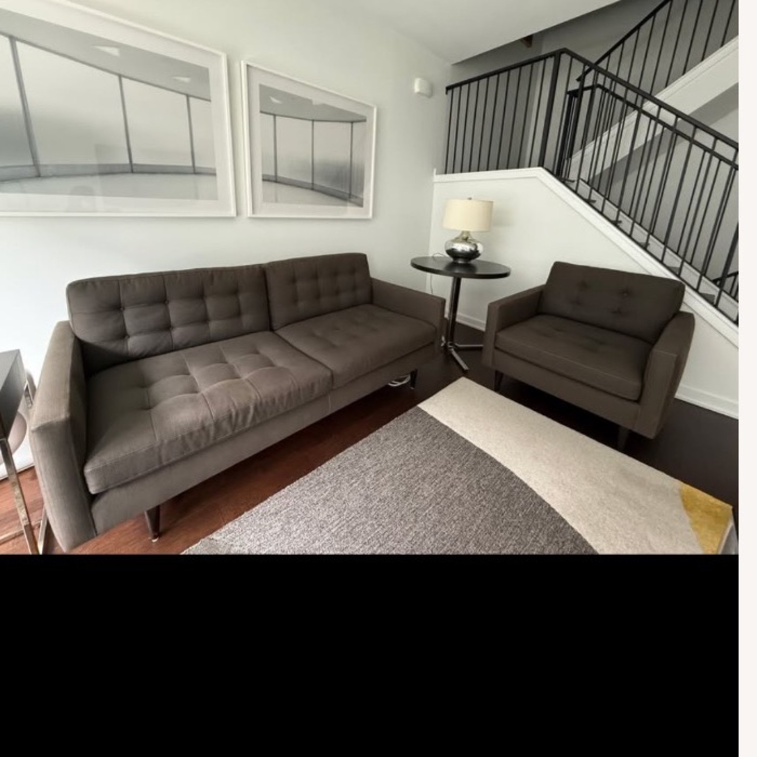 Crate & Barrel Petrie Dark Gray 2 Seater Sofa - image-5