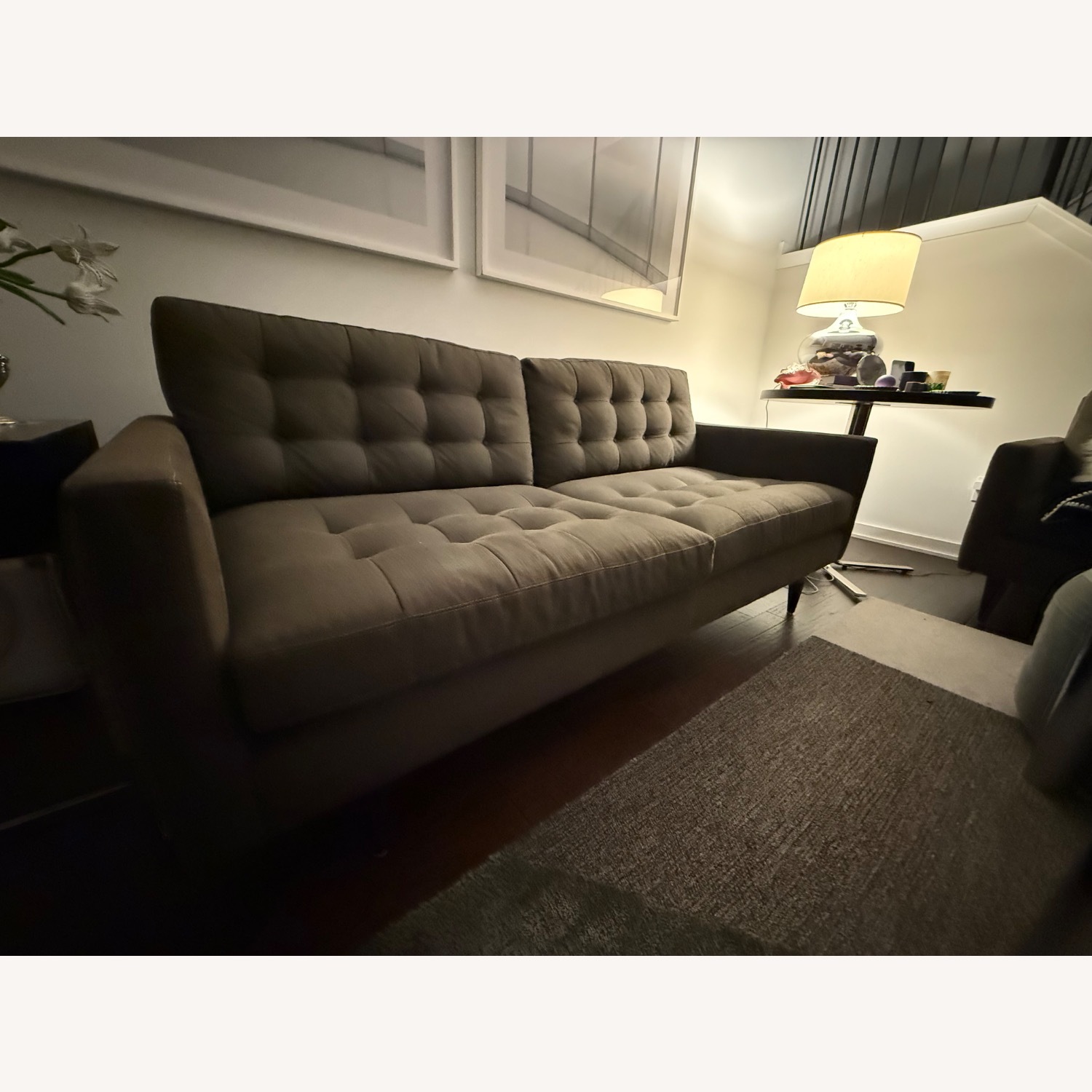 Crate & Barrel Petrie Dark Gray 2 Seater Sofa - image-2