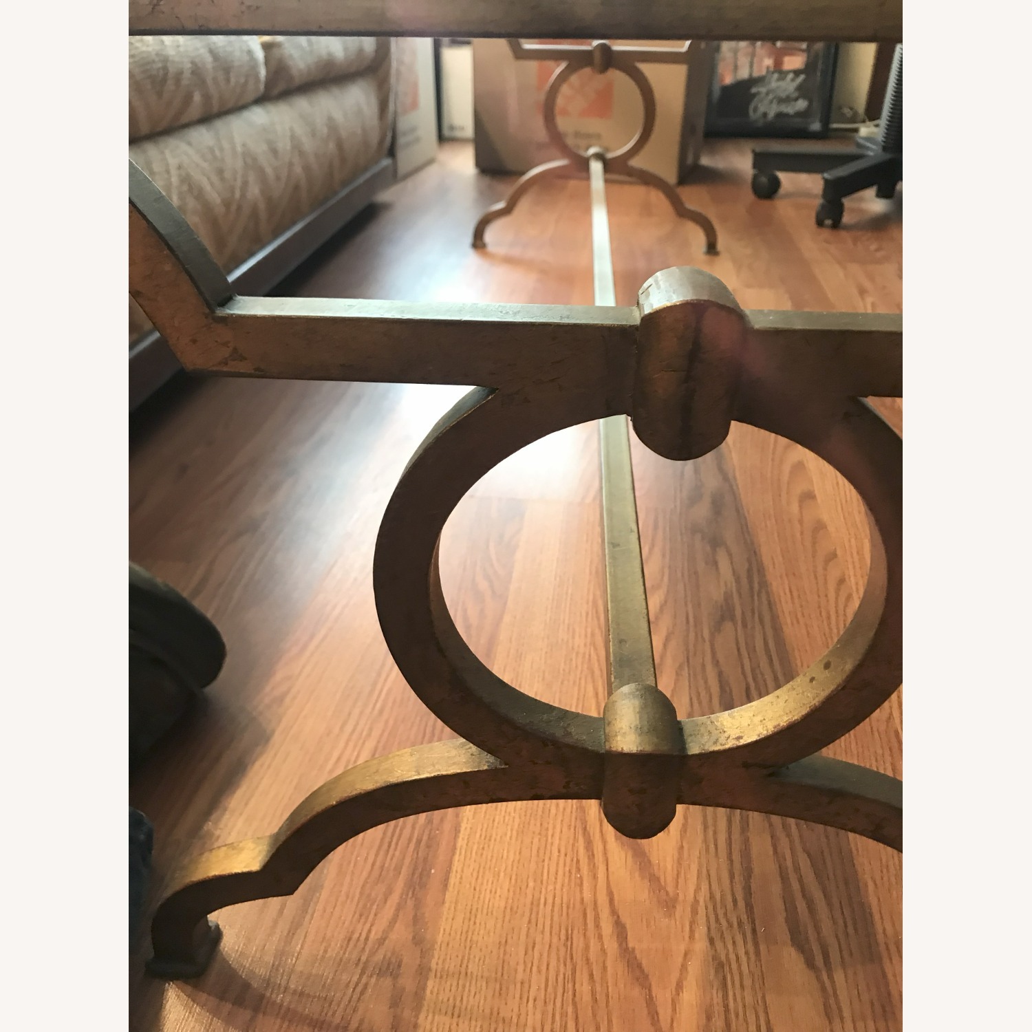 Brass Coffee Table with Glass Top - image-3