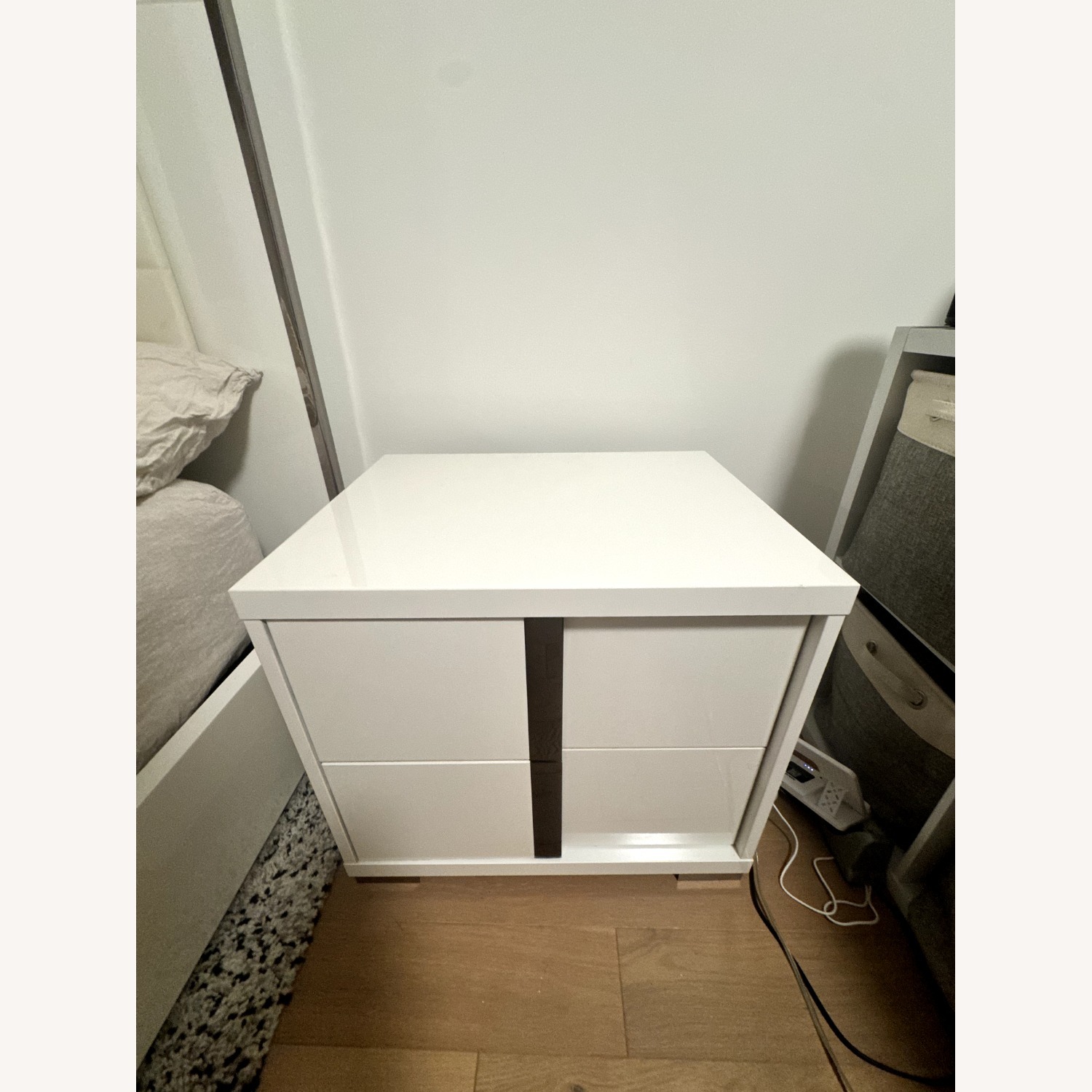 ALF Group Imperia Collection White Nightstand - image-3