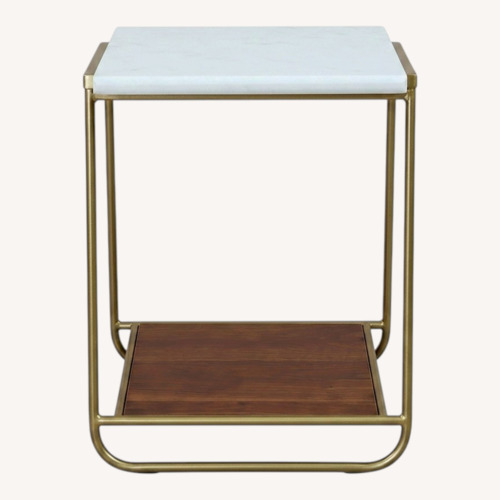 Used West Elm Side End Table Nightstand Gold Frame for sale on AptDeco