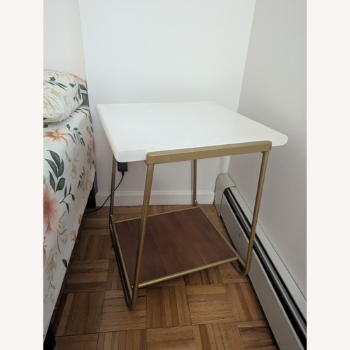 Used West Elm Side End Table Nightstand Gold Frame for sale on AptDeco