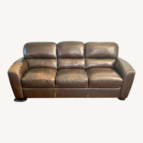 Used Brown Leather Sofa  for sale on AptDeco