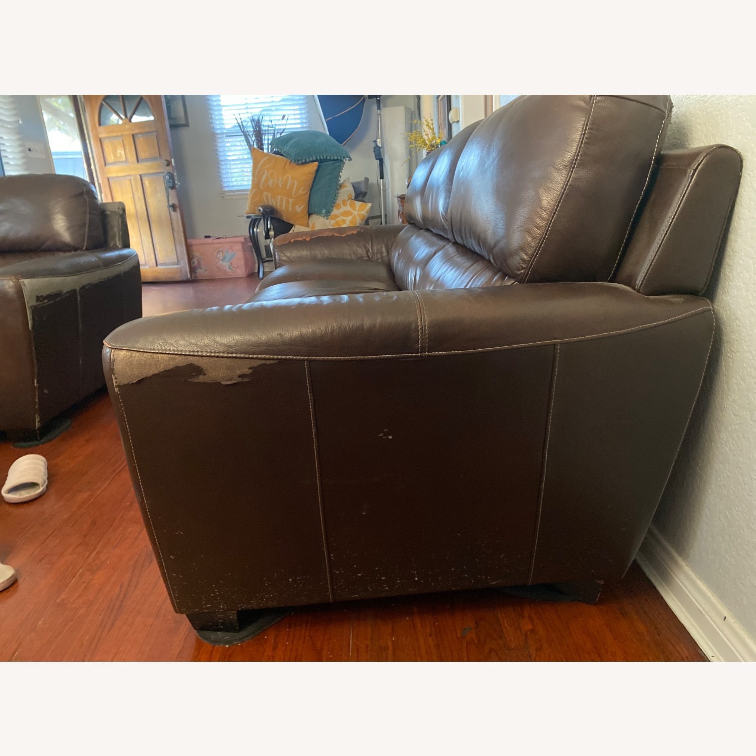 Brown Leather Sofa  - image-3