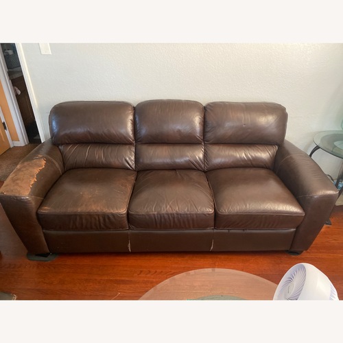 Used Brown Leather Sofa  for sale on AptDeco