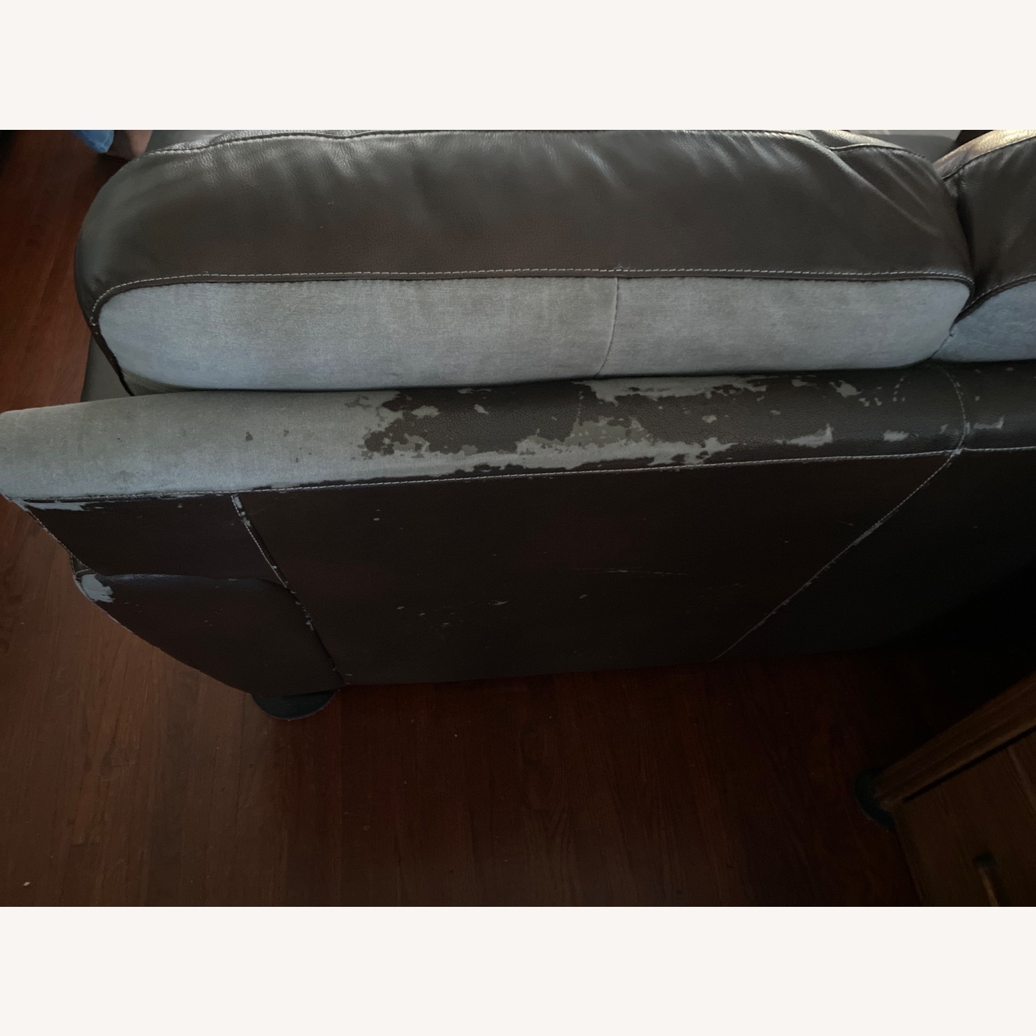 Dark Brown Leather Loveseat - image-9