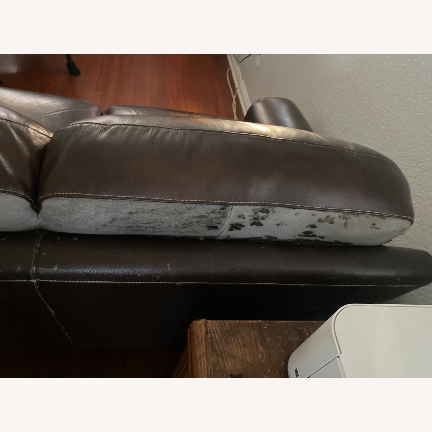 Dark Brown Leather Loveseat - image-10