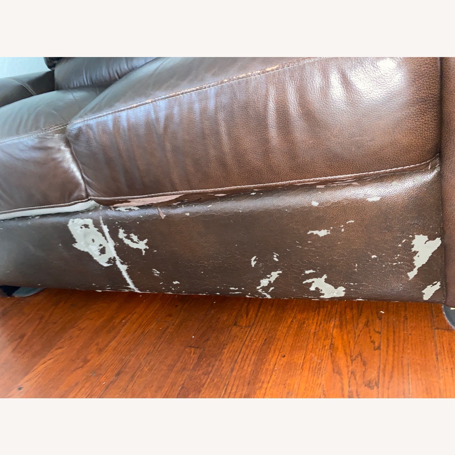 Dark Brown Leather Loveseat - image-6
