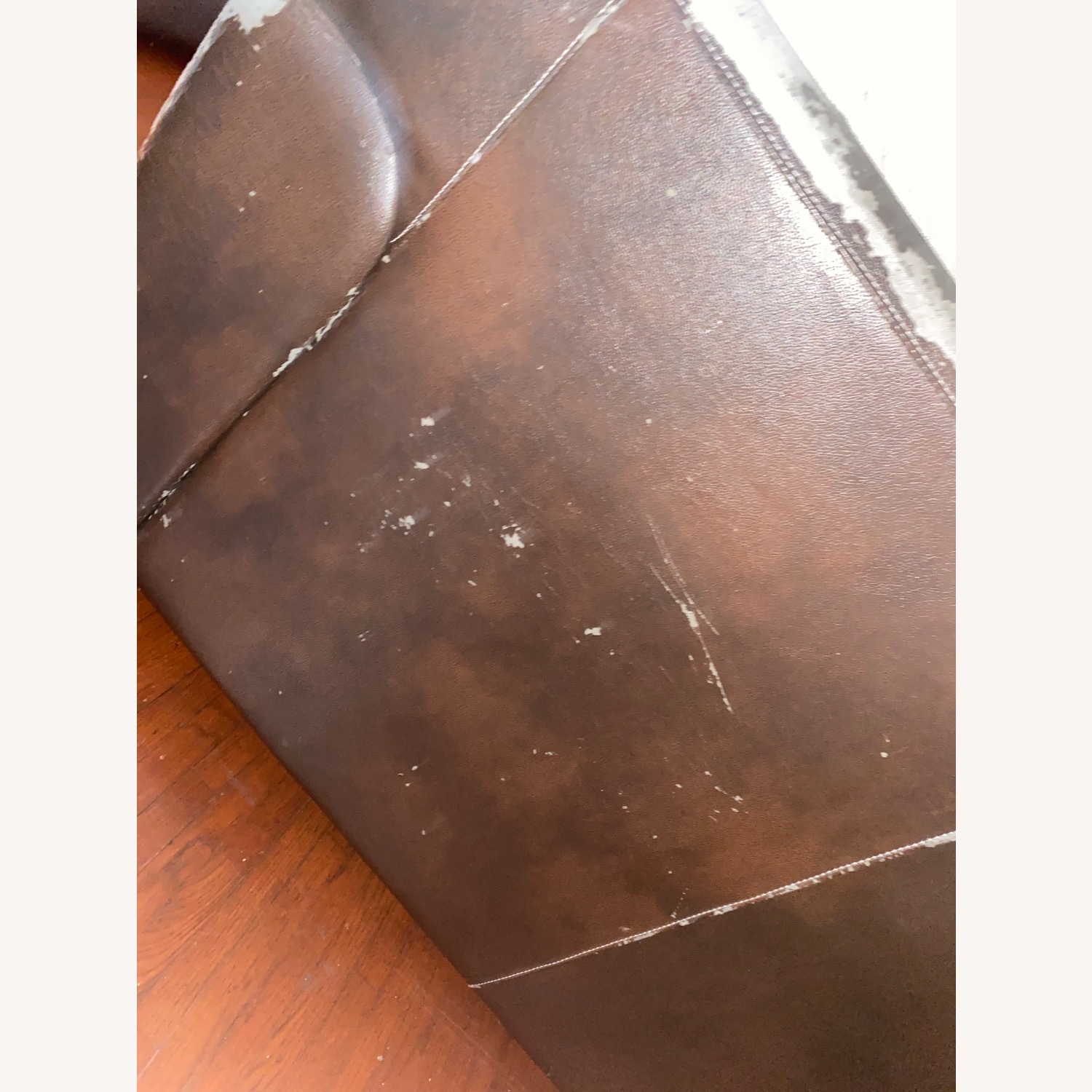 Dark Brown Leather Loveseat - image-8