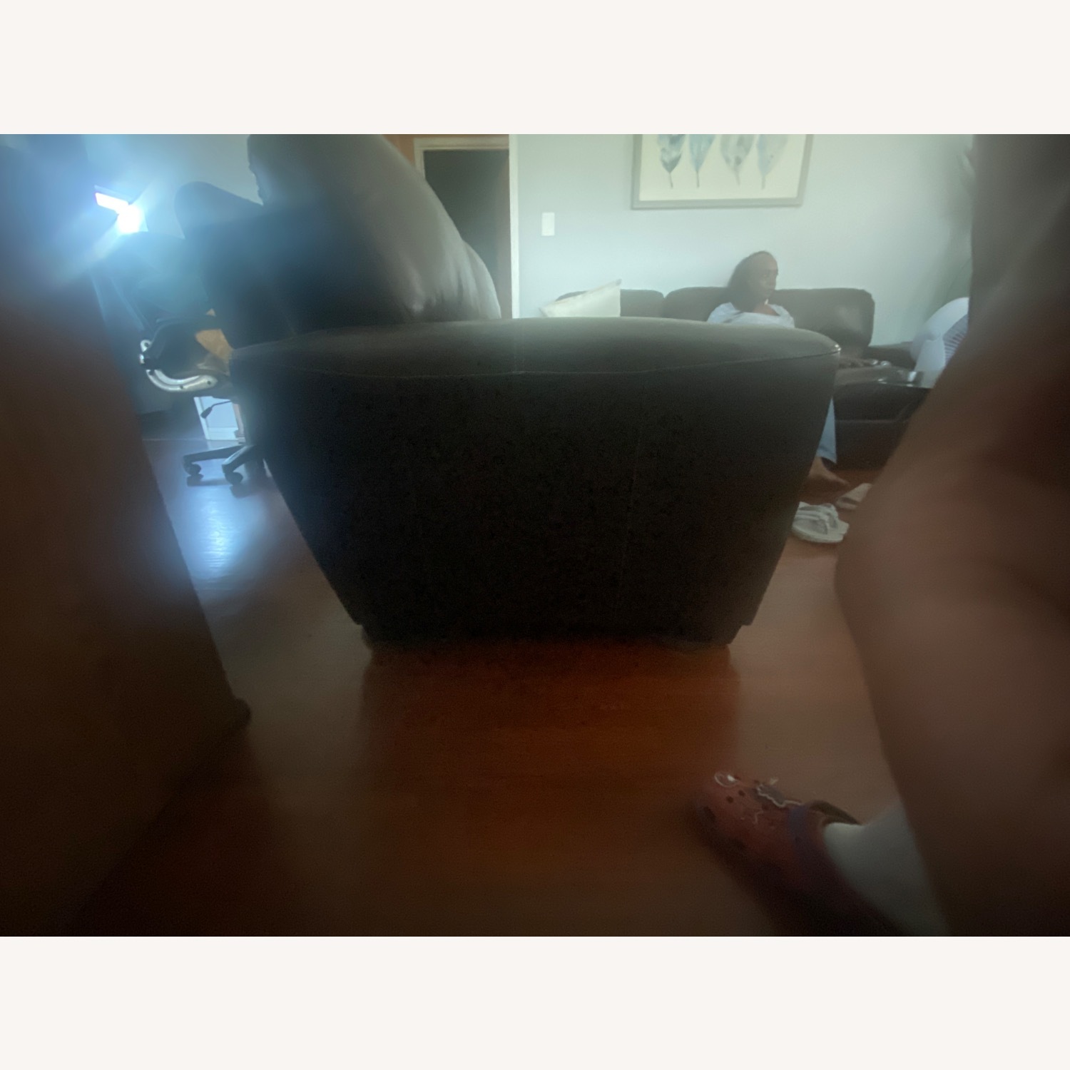 Dark Brown Leather Loveseat - image-2