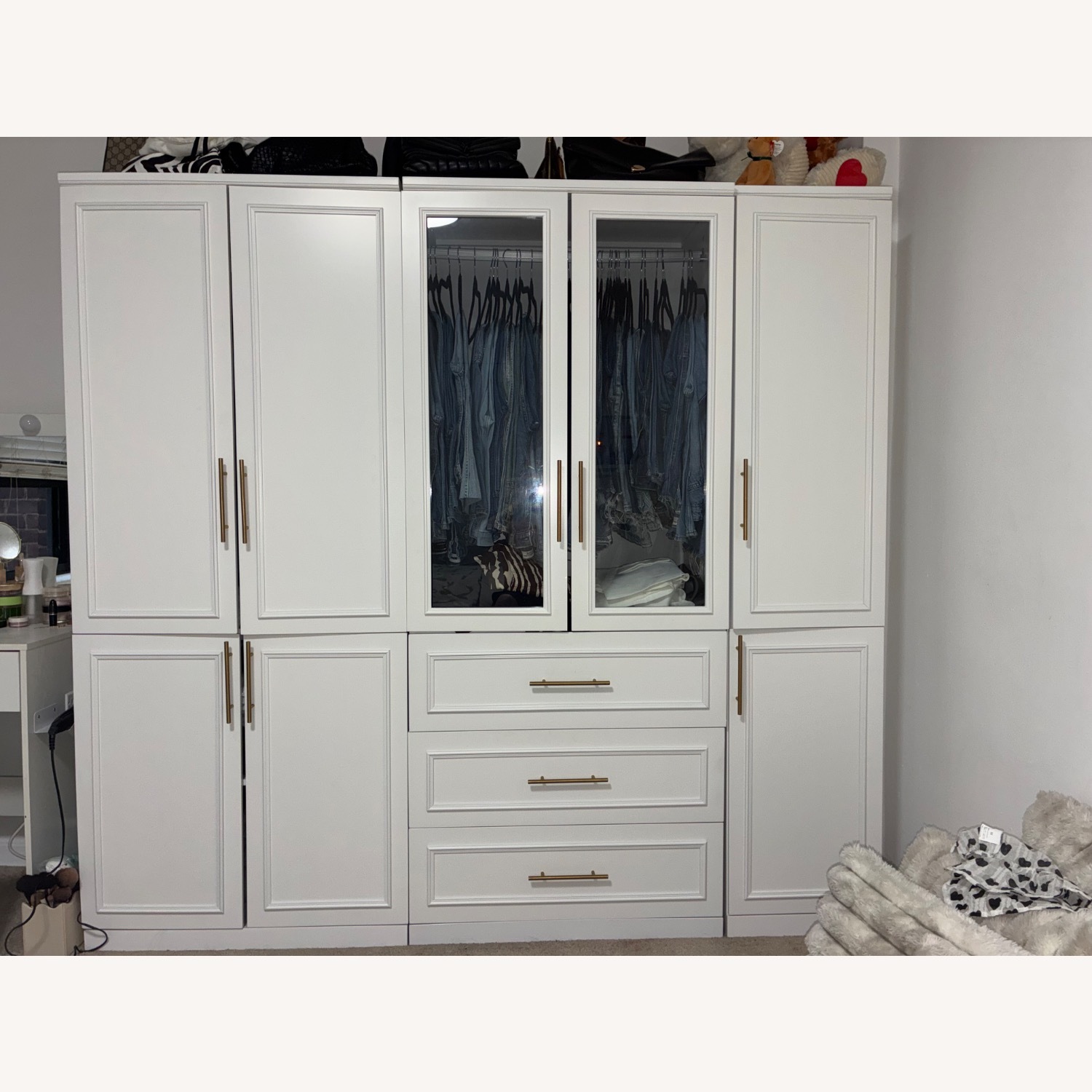 Home Depot White Wood Wall Unit - image-1