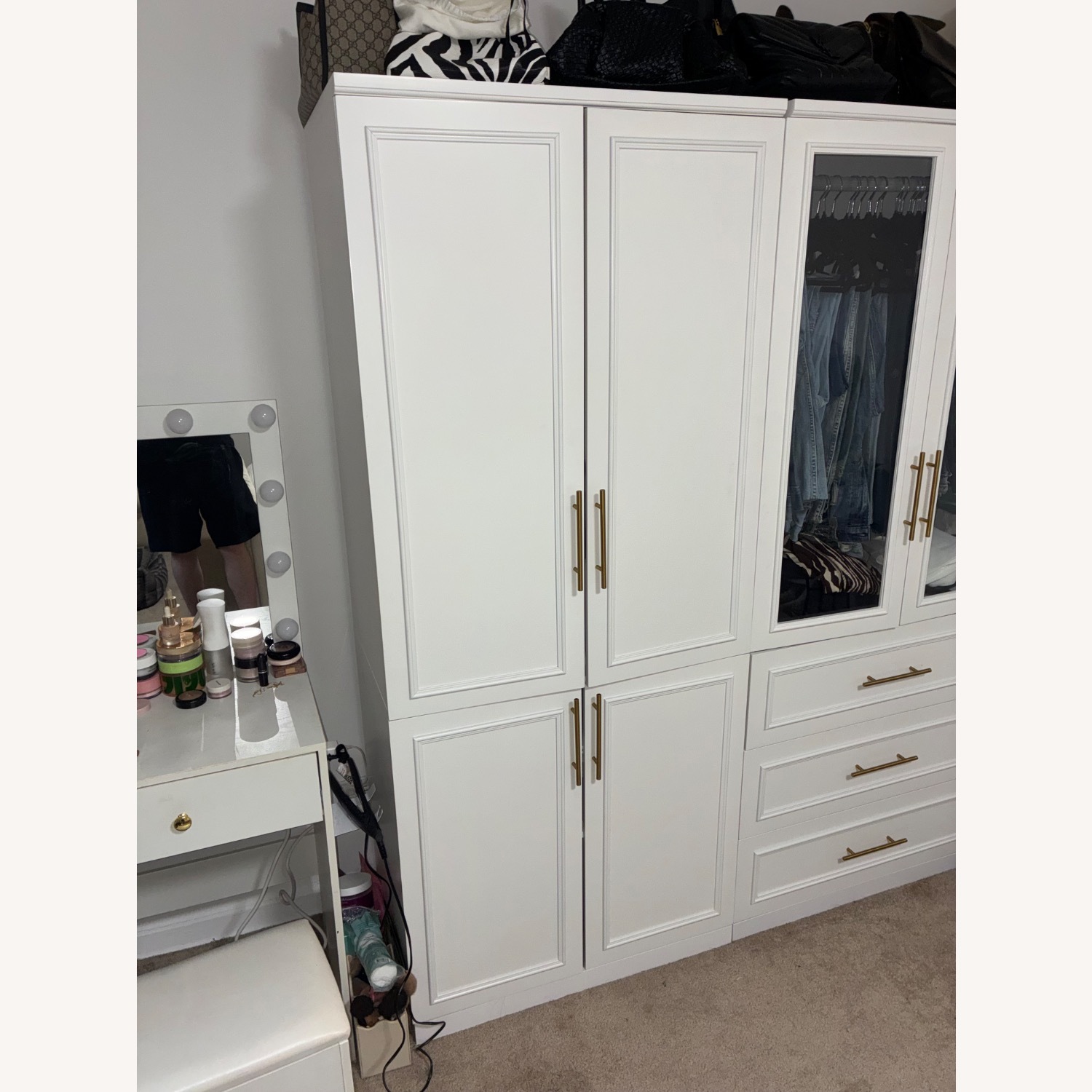Home Depot White Wood Wall Unit - image-3