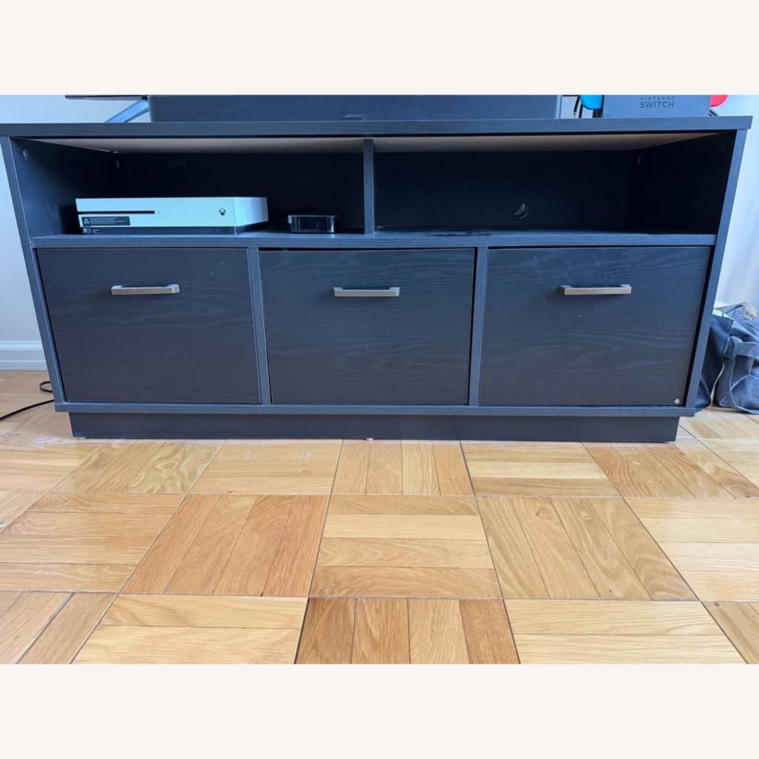 Black Wood Media Storage - image-1