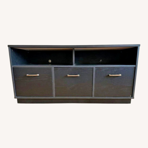 Used Black Wood Media Storage for sale on AptDeco