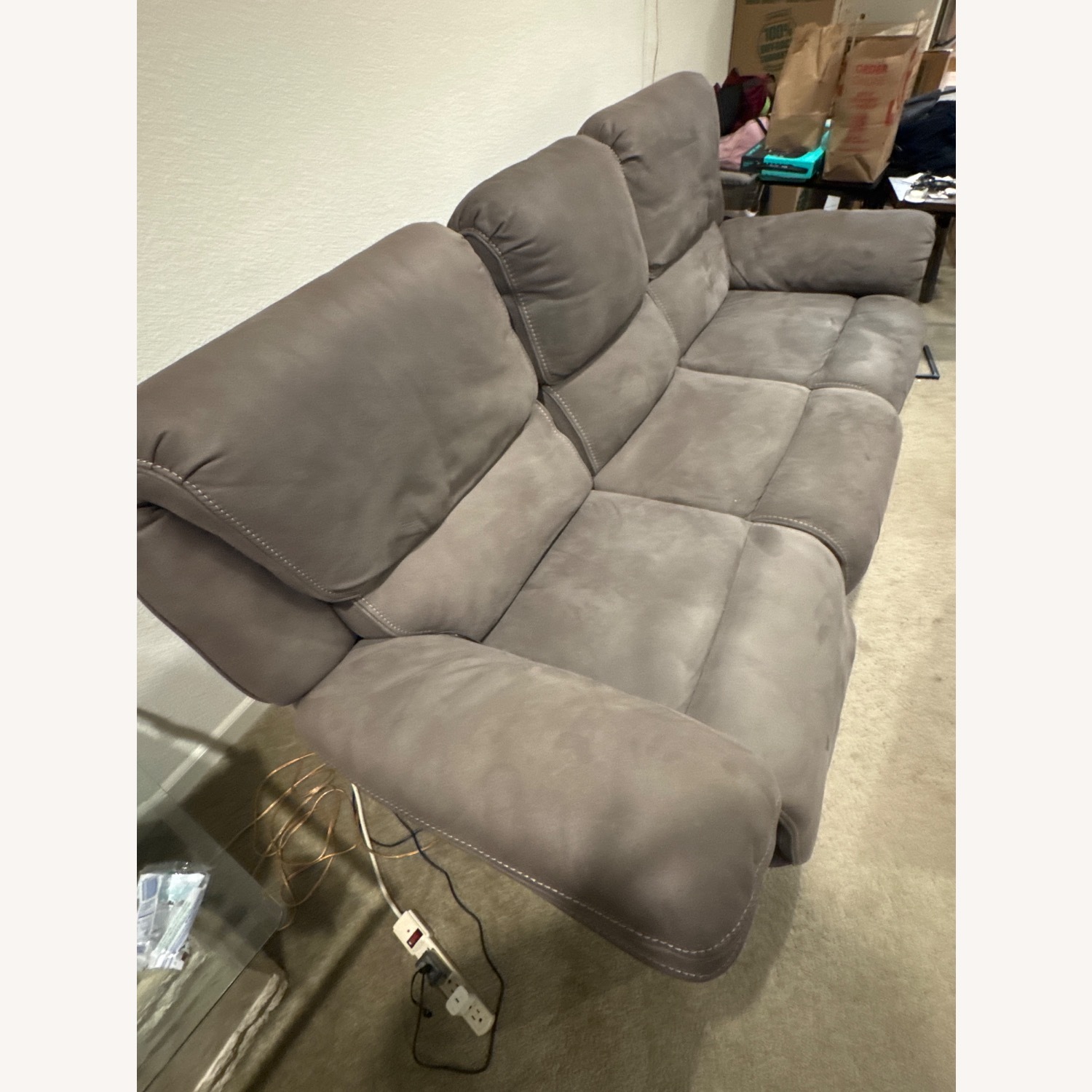 Living Spaces Dark Brown 3+ Seater Sofa - image-3