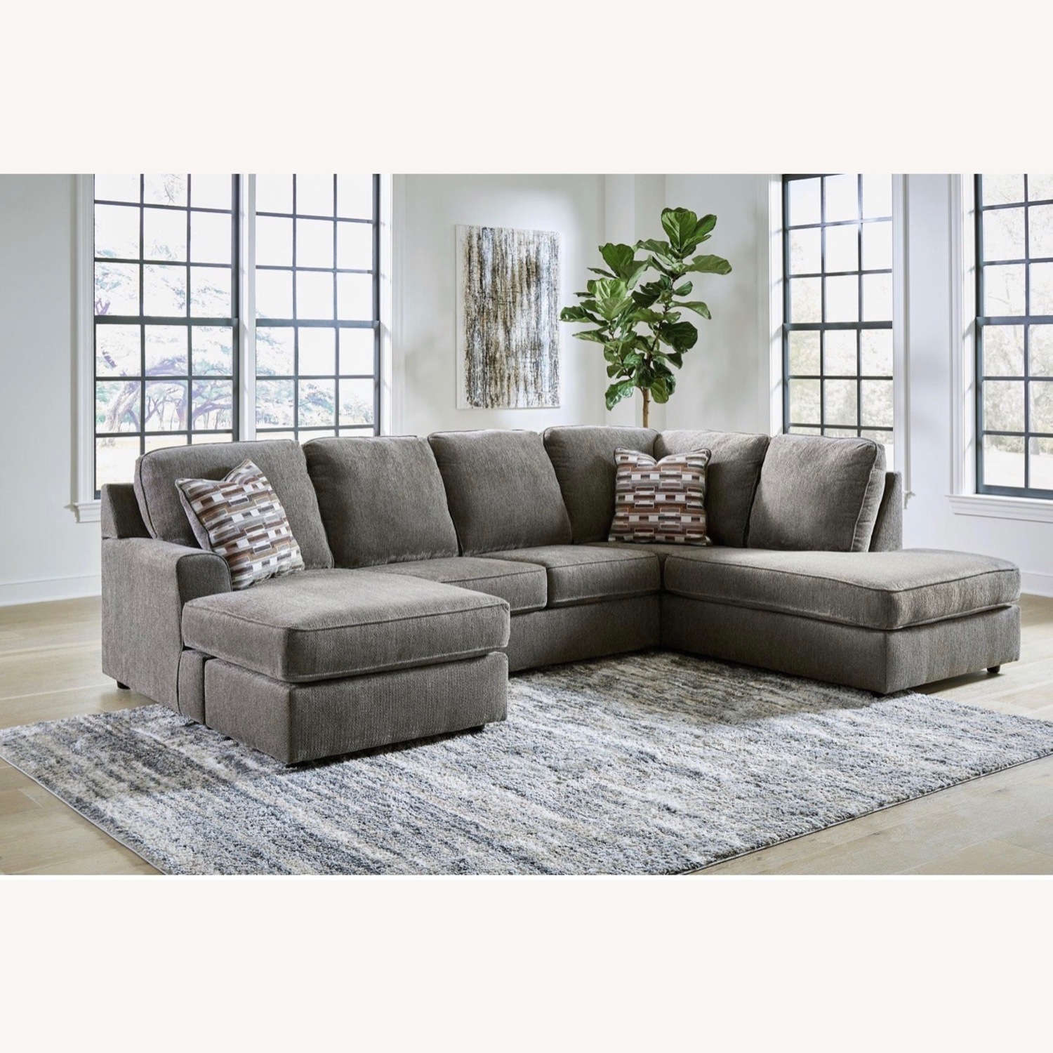 Light Gray Fabric 2 Piece Sectional - image-4