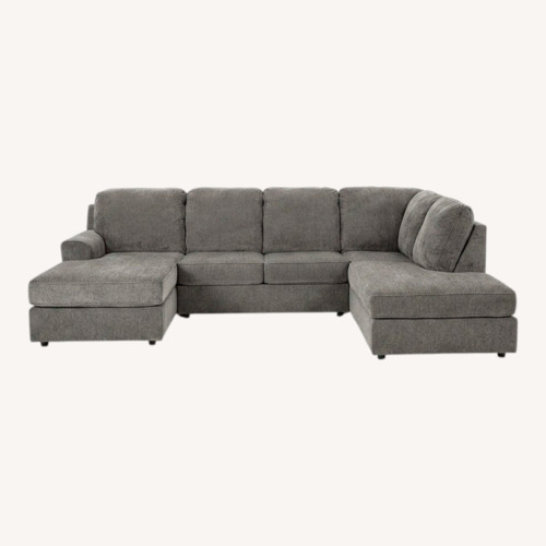 Used Light Gray Fabric 2 Piece Sectional for sale on AptDeco
