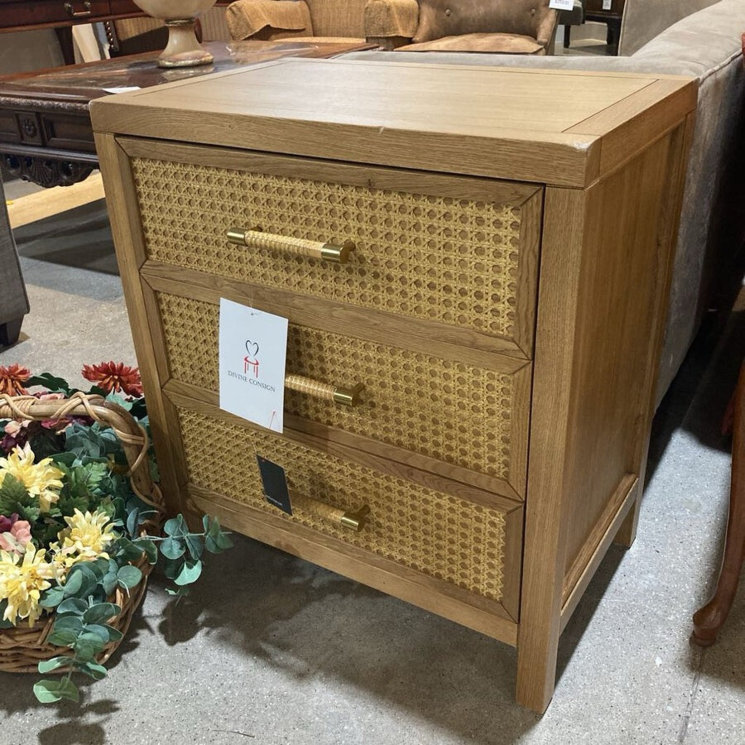 Mesa Cane 3-Drawer Nightstand - image-2
