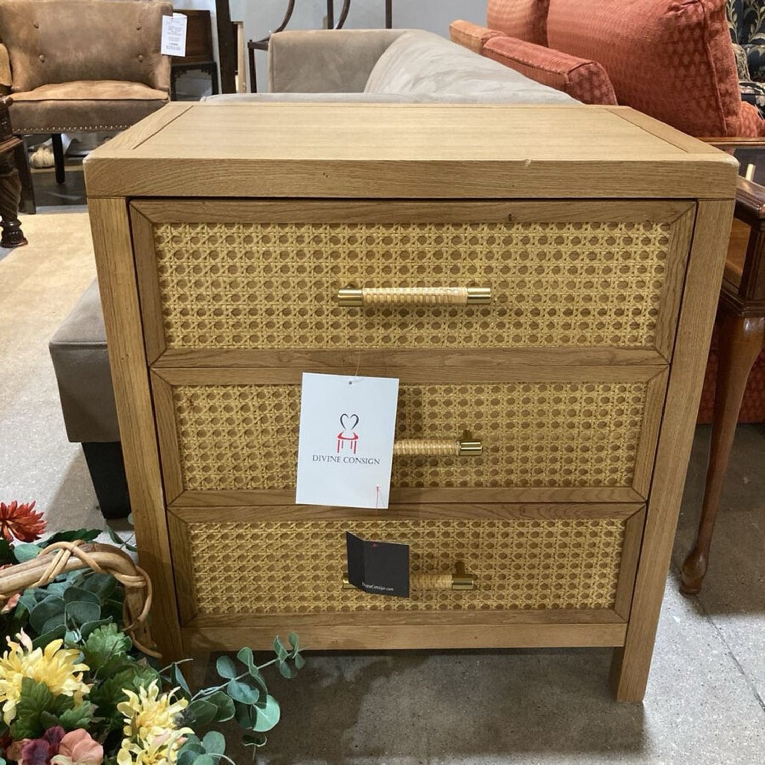 Mesa Cane 3-Drawer Nightstand - image-3