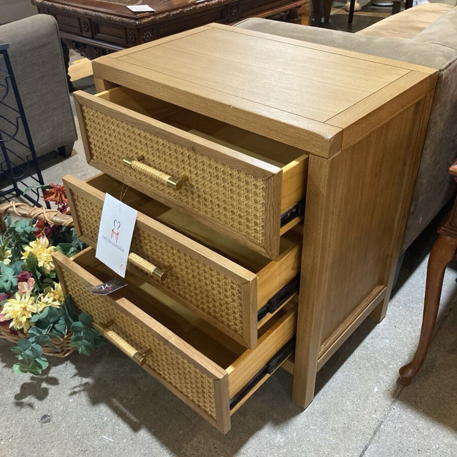 Mesa Cane 3-Drawer Nightstand - image-5