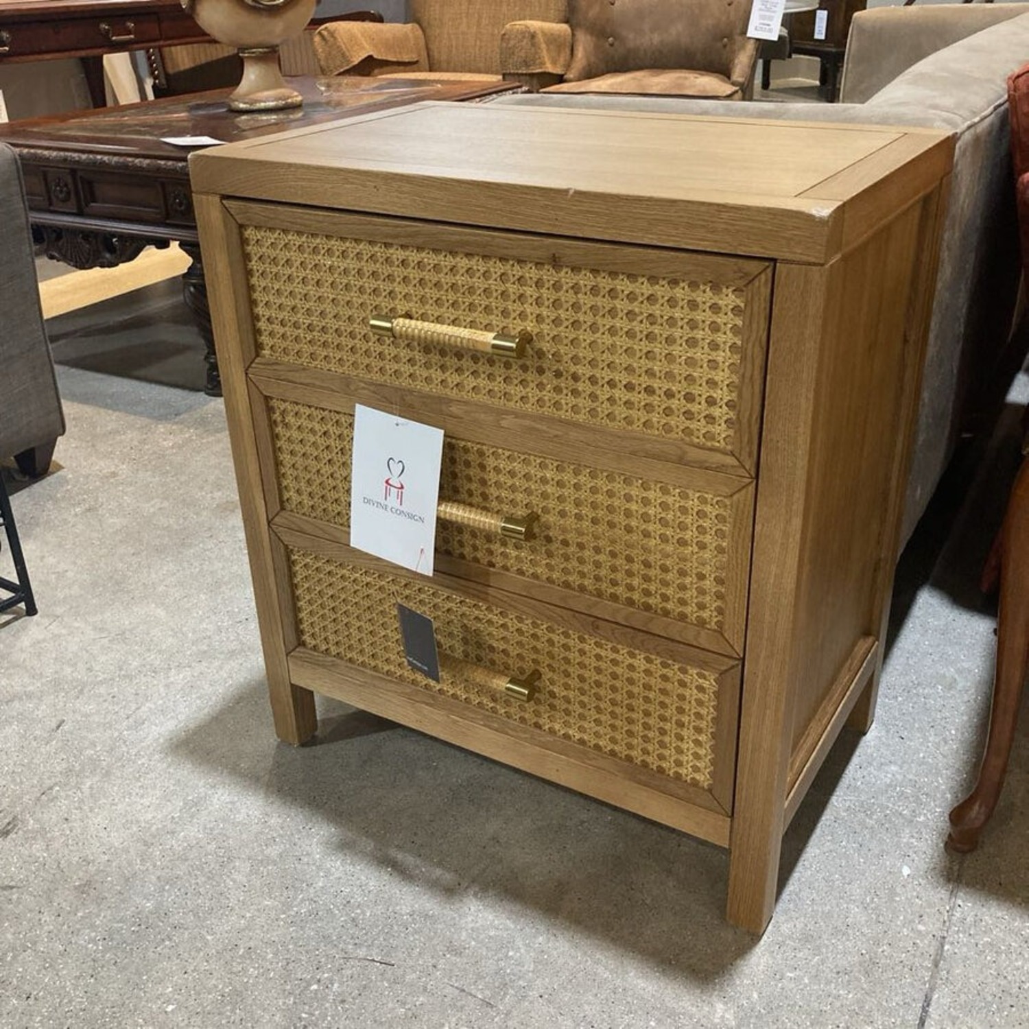 Mesa Cane 3-Drawer Nightstand - image-1