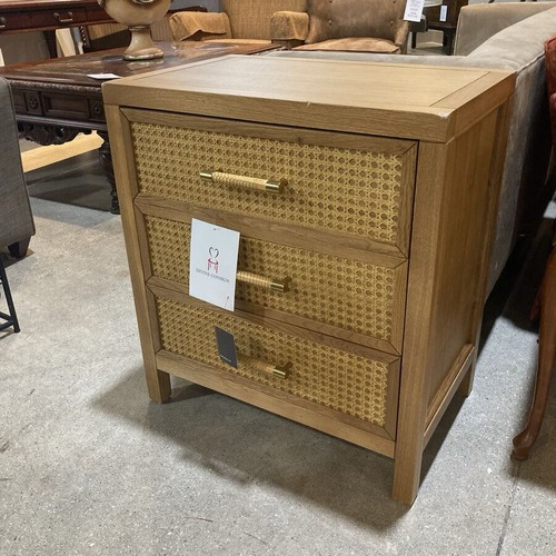 Used Mesa Cane 3-Drawer Nightstand for sale on AptDeco