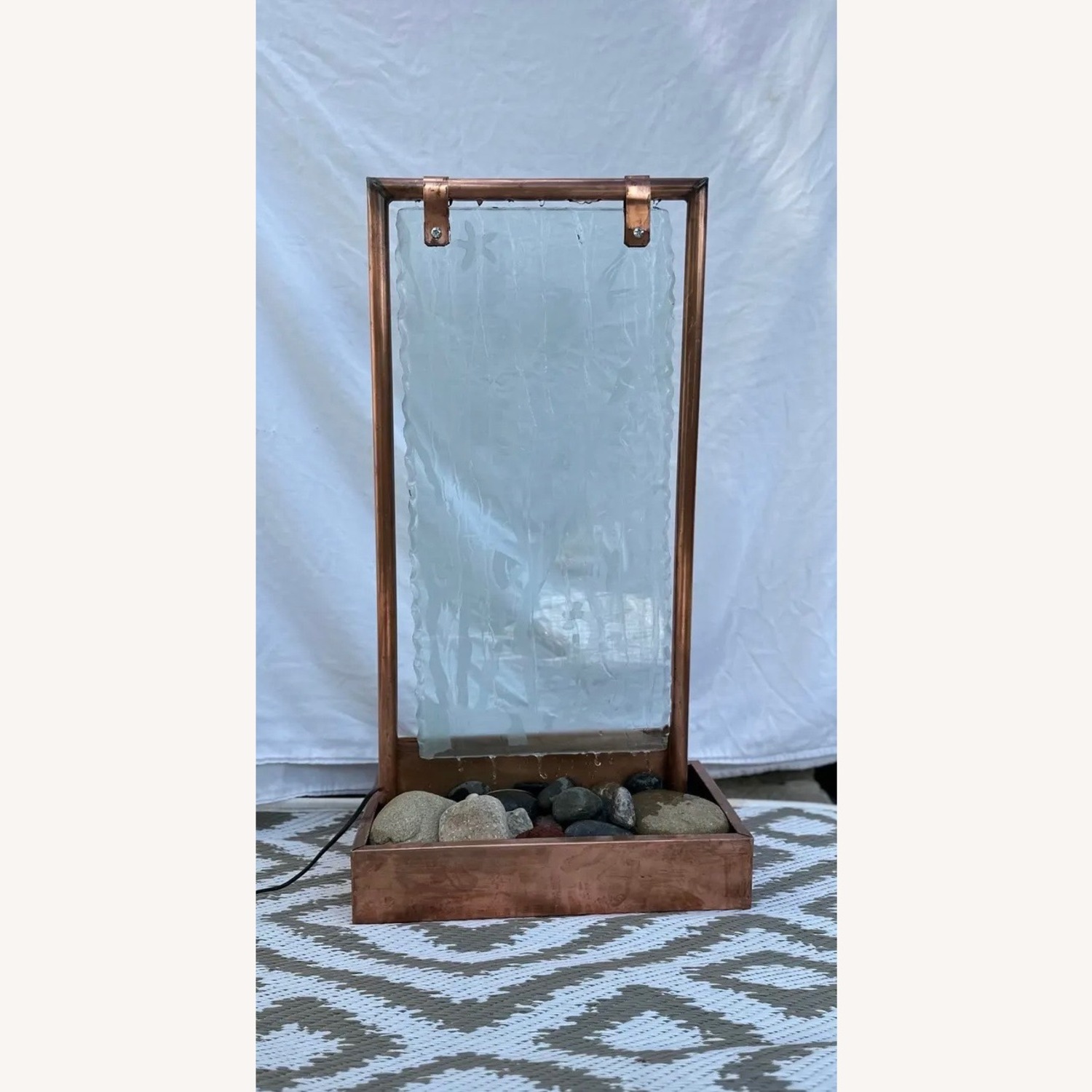 Copper Tabletop Fountain w Underwater Scene - image-6