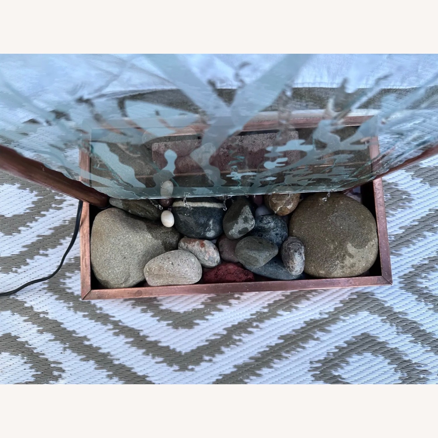 Copper Tabletop Fountain w Underwater Scene - image-3