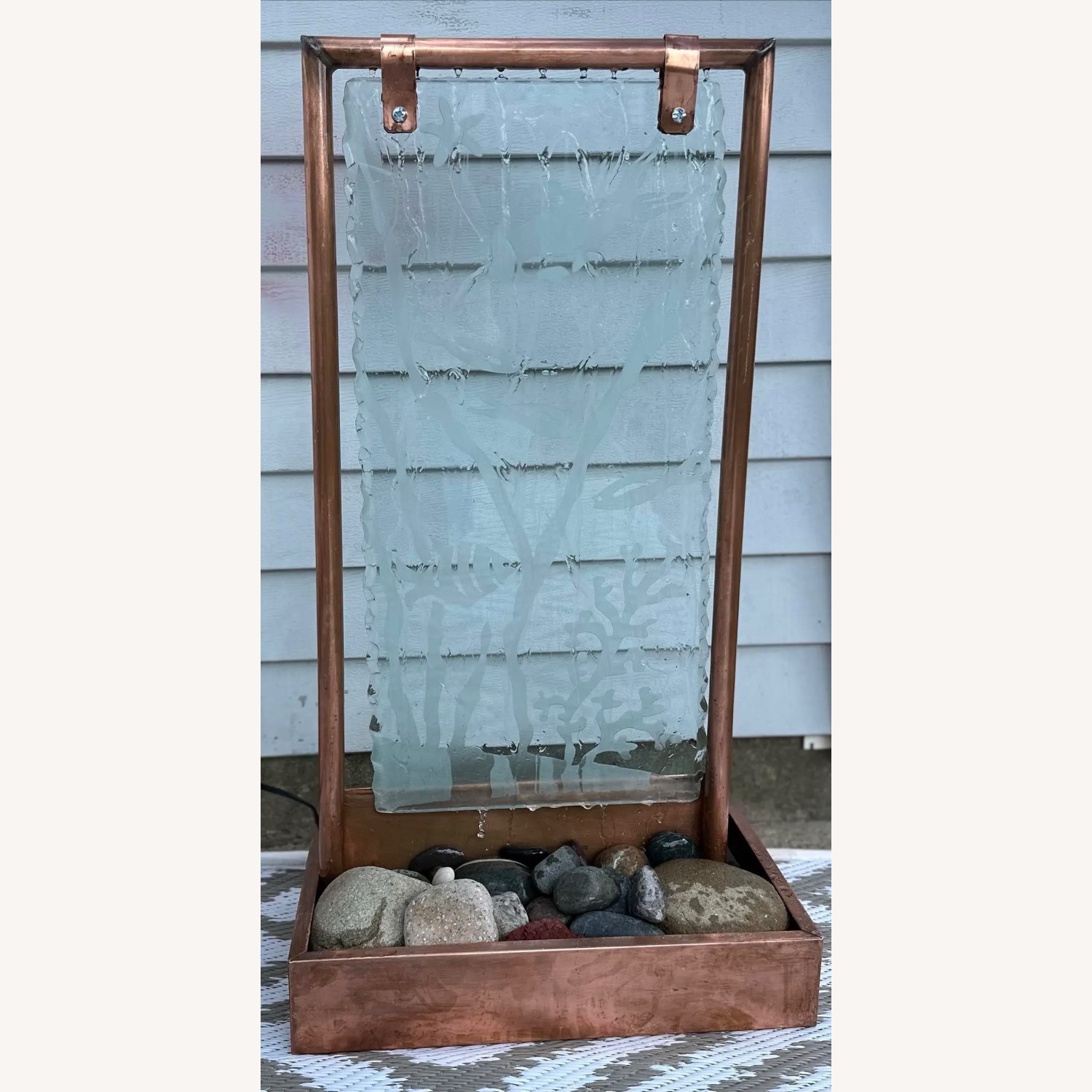 Copper Tabletop Fountain w Underwater Scene - image-4