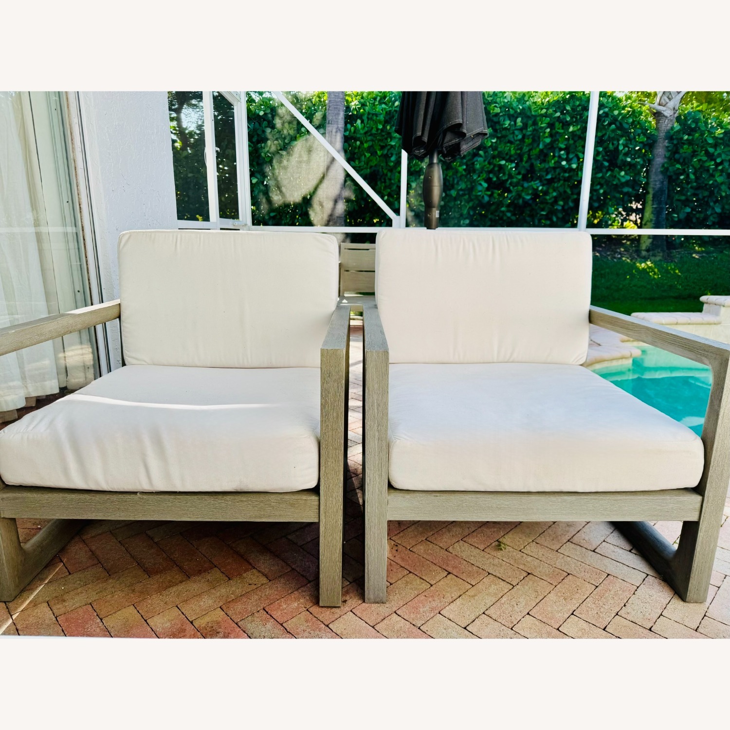 Restoration Hardware Mesa Natural Wood Patio Furniture - image-3