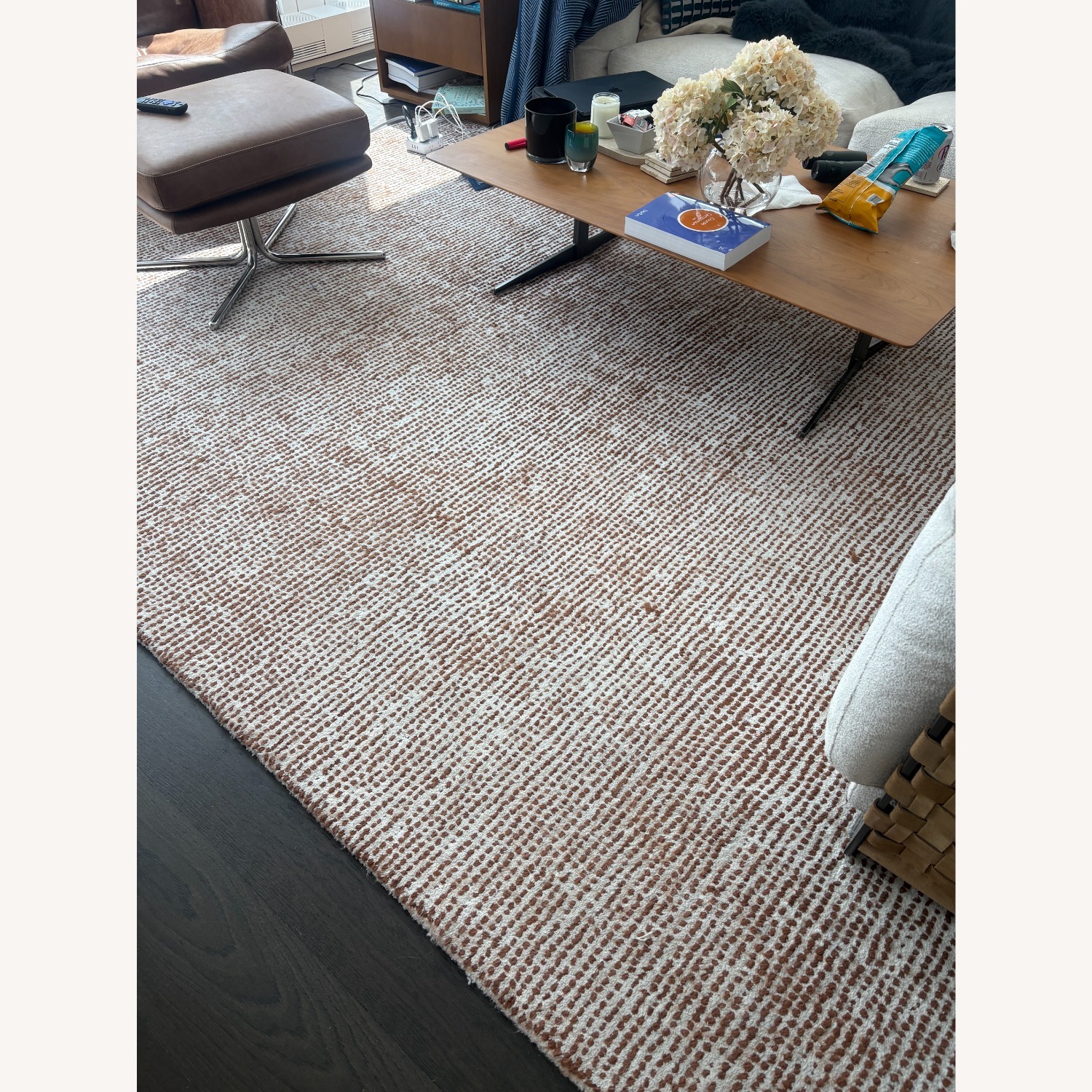 West Elm 8x10 Striated Dots Rug - image-1