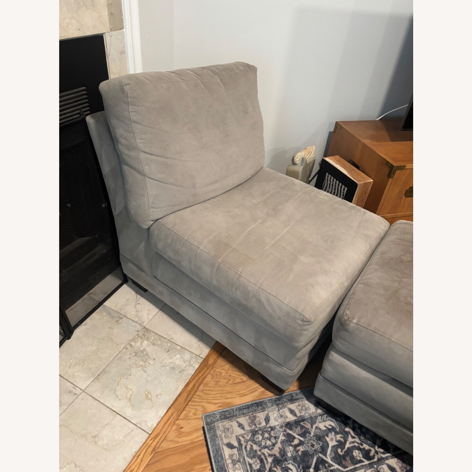 Crate & Barrel Green 2 Piece Sectional - image-5